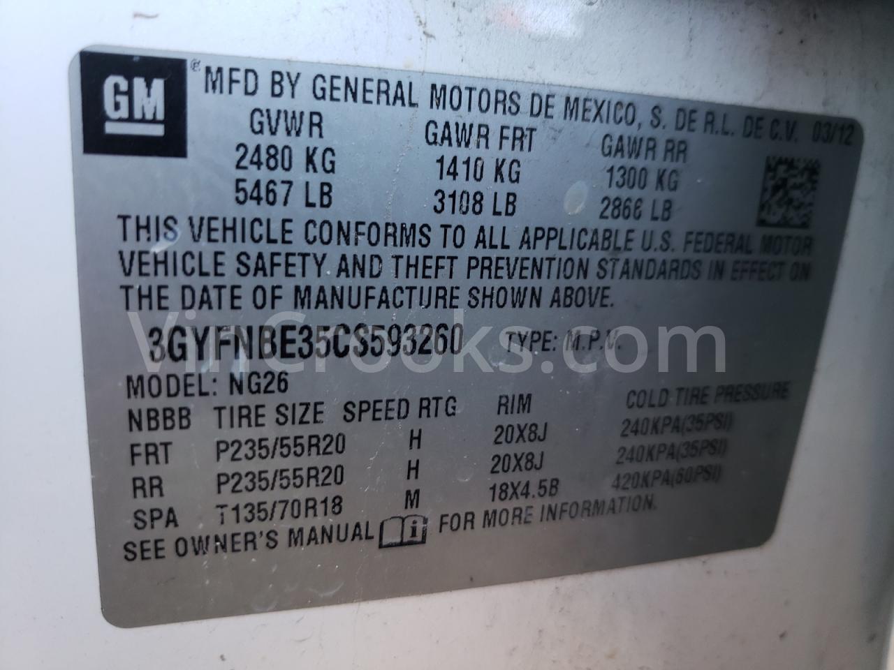 3GYFNBE35CS593260