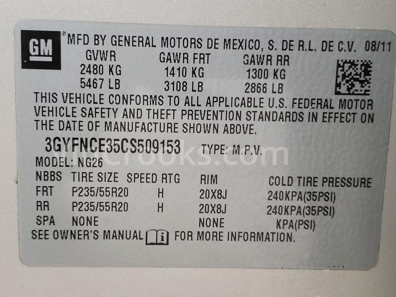 3GYFNCE35CS509153