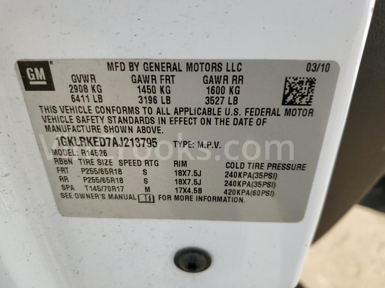 1GKLRKED7AJ213795