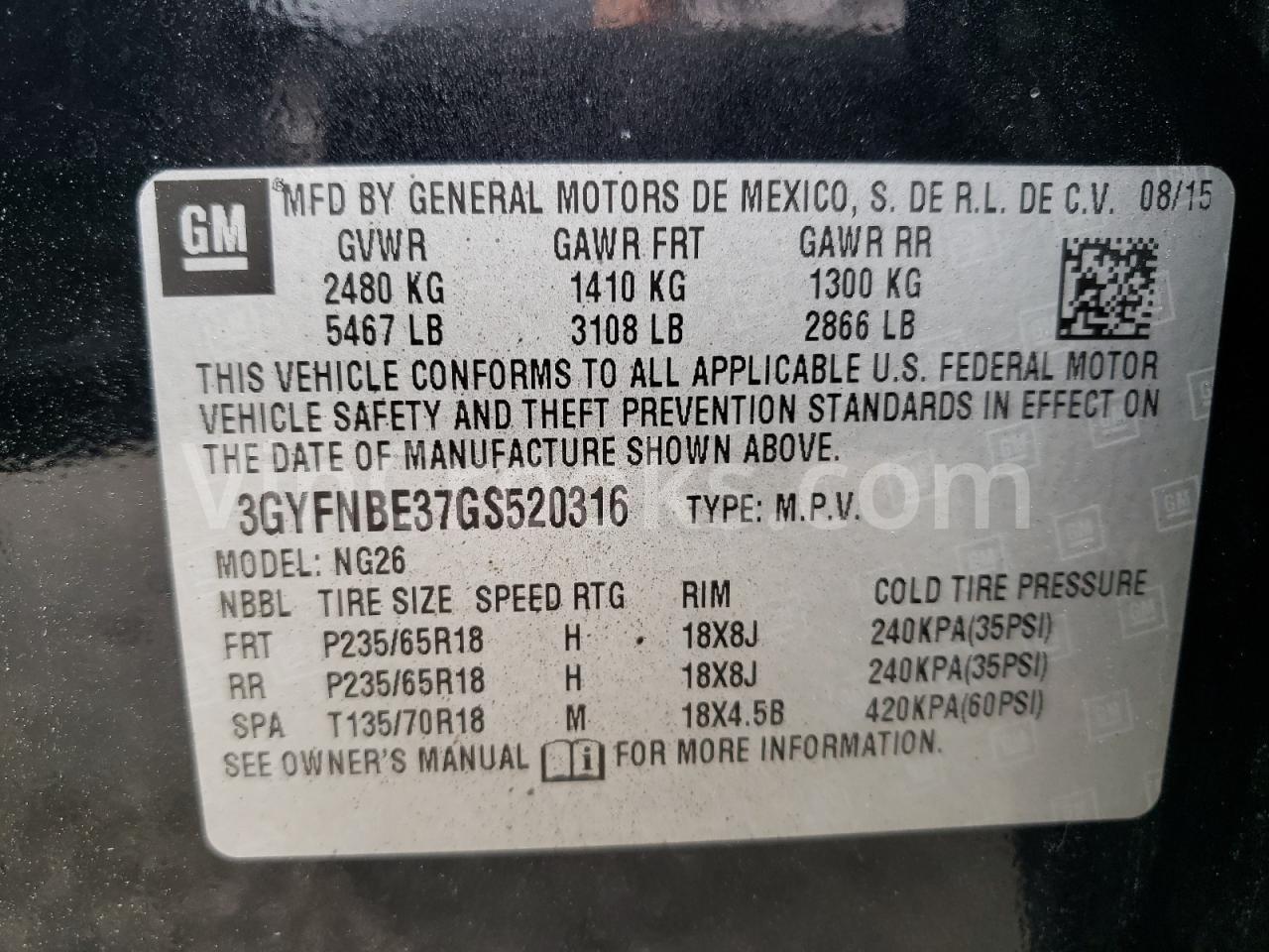 3GYFNBE37GS520316