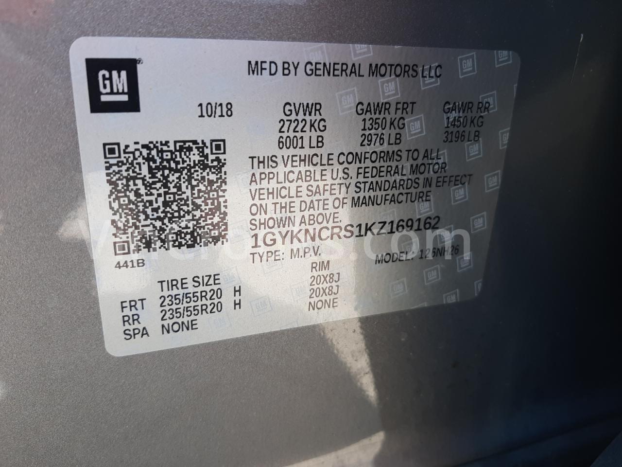 1GYKNCRS1KZ169162