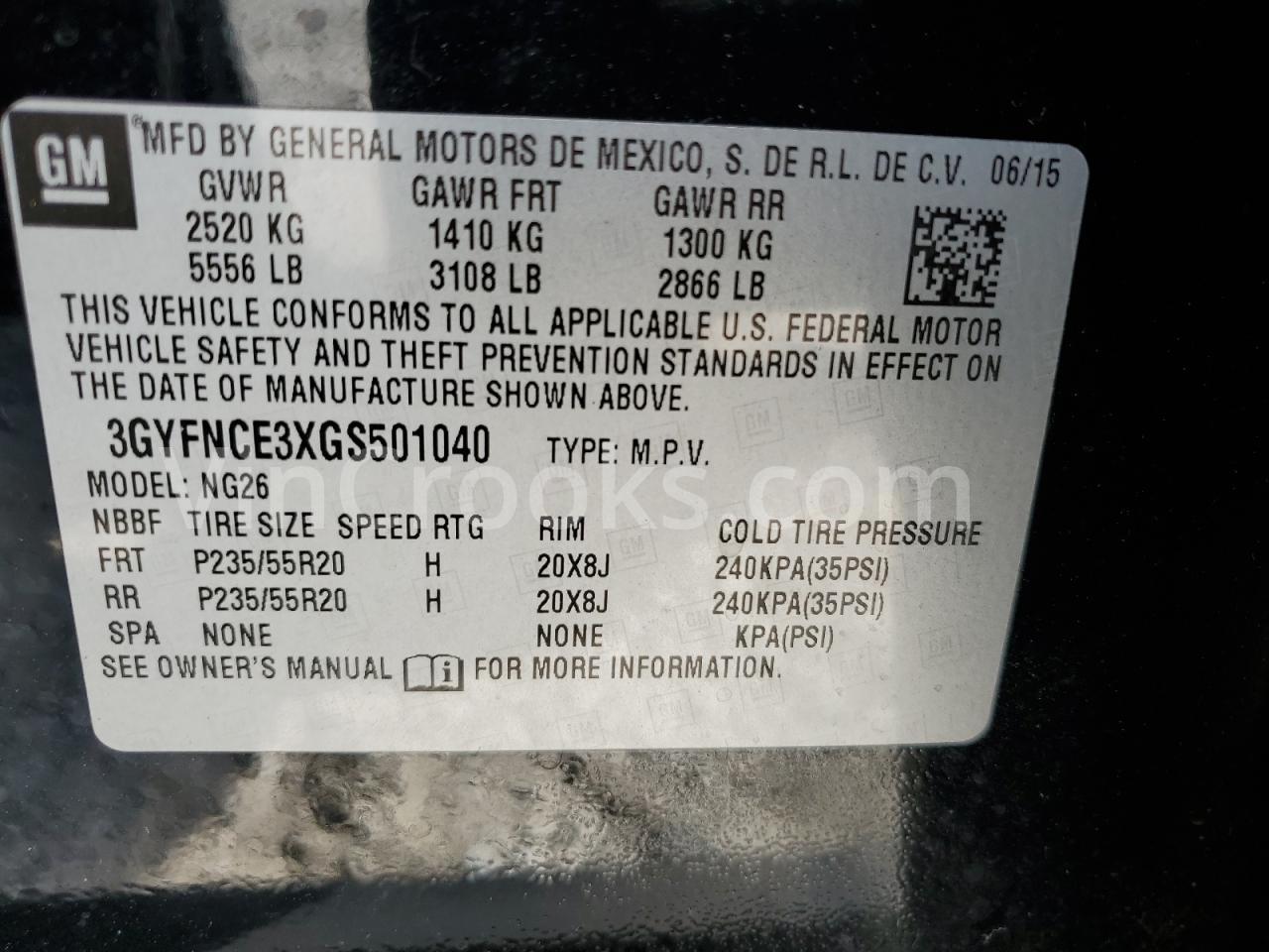 3GYFNCE3XGS501040