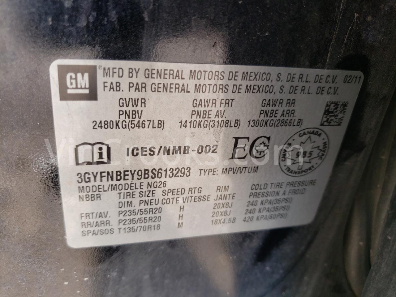 3GYFNBEY9BS613293