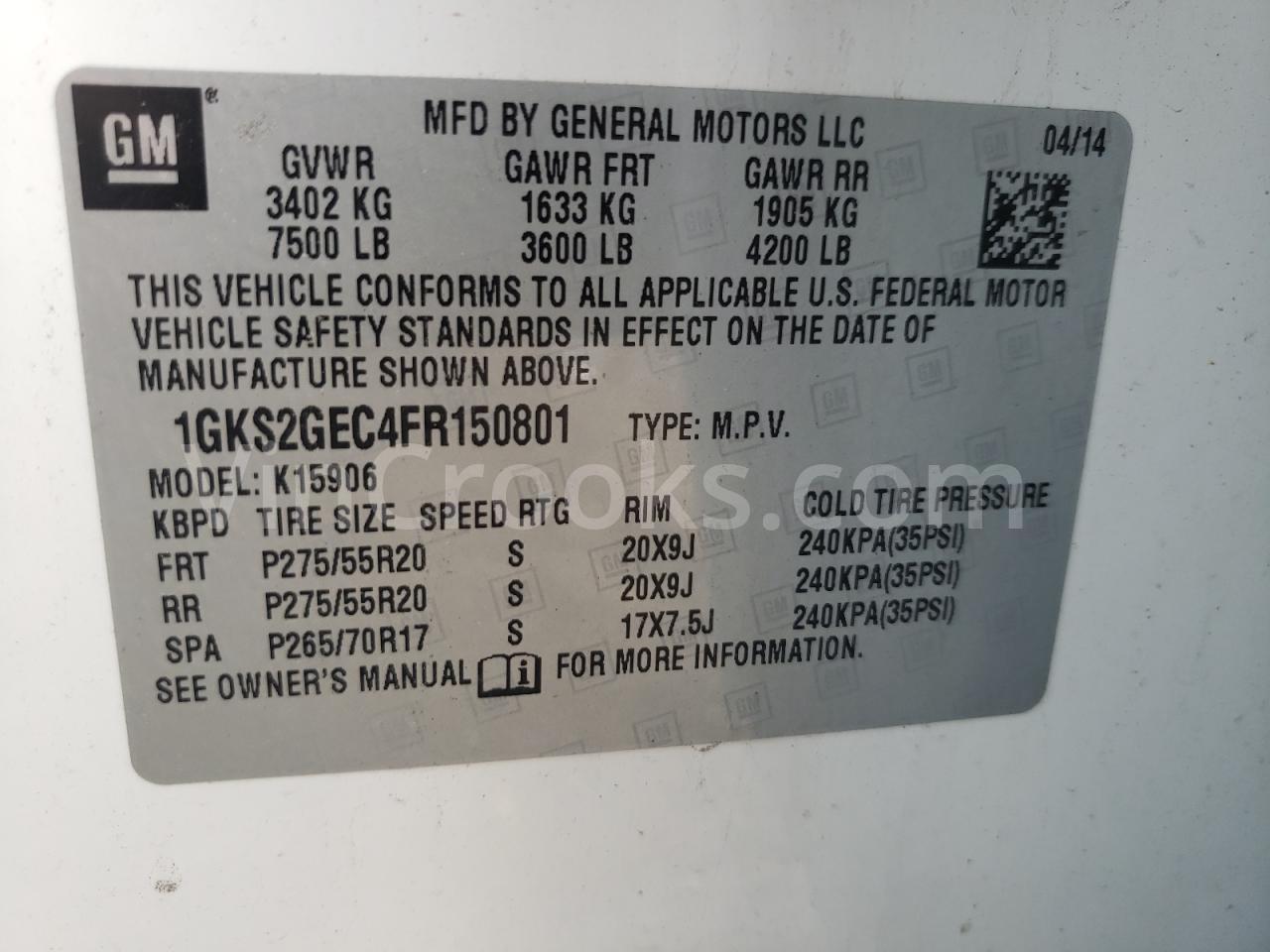 1GKS2GEC4FR150801