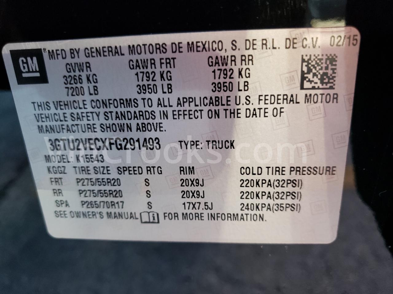 3GTU2VECXFG291493