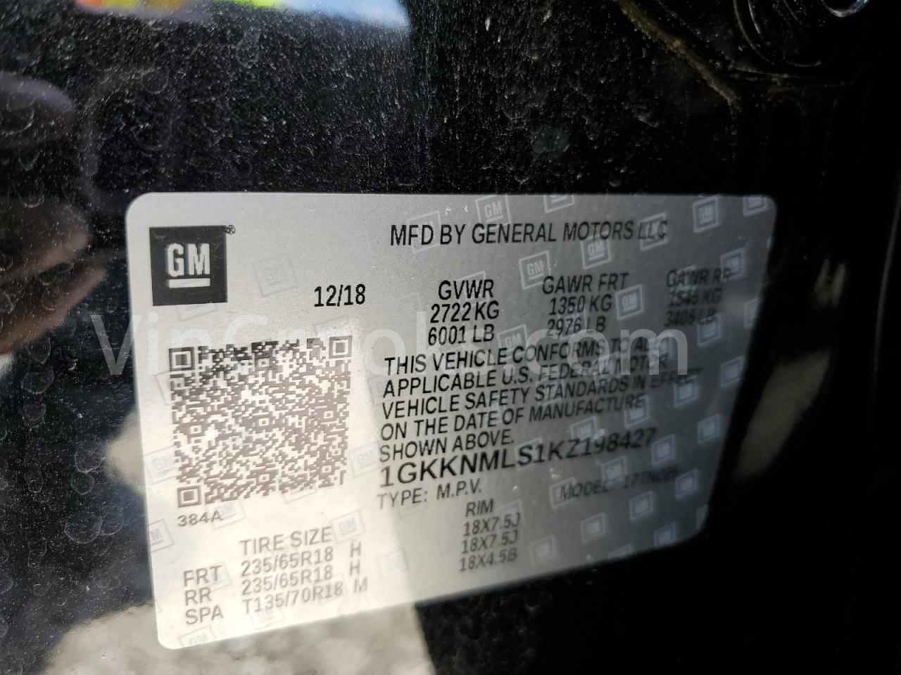 1GKKNMLS1KZ198427