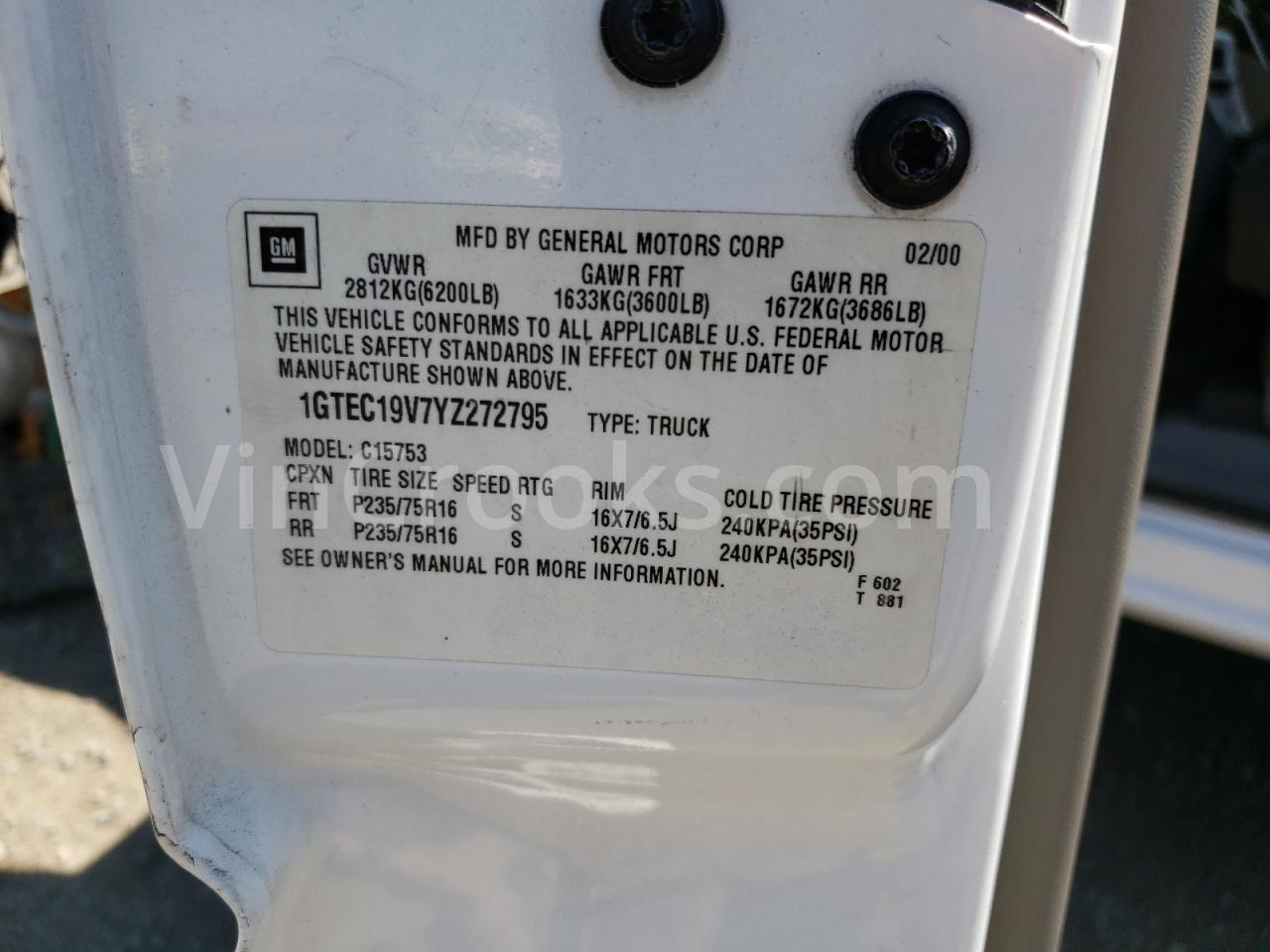1GTEC19V7YZ272795