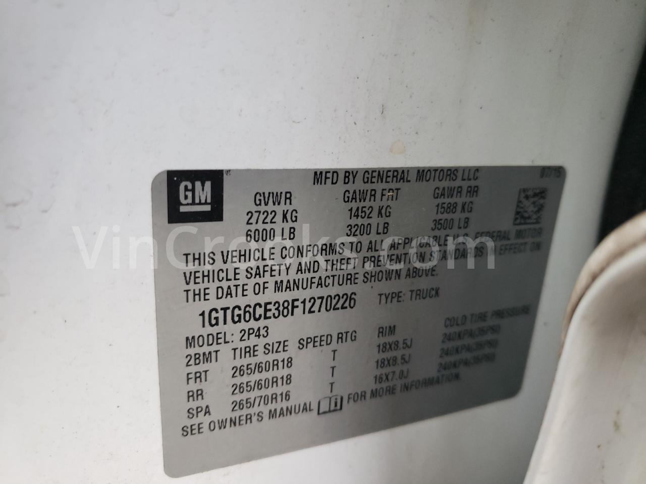 1GTG6CE38F1270226