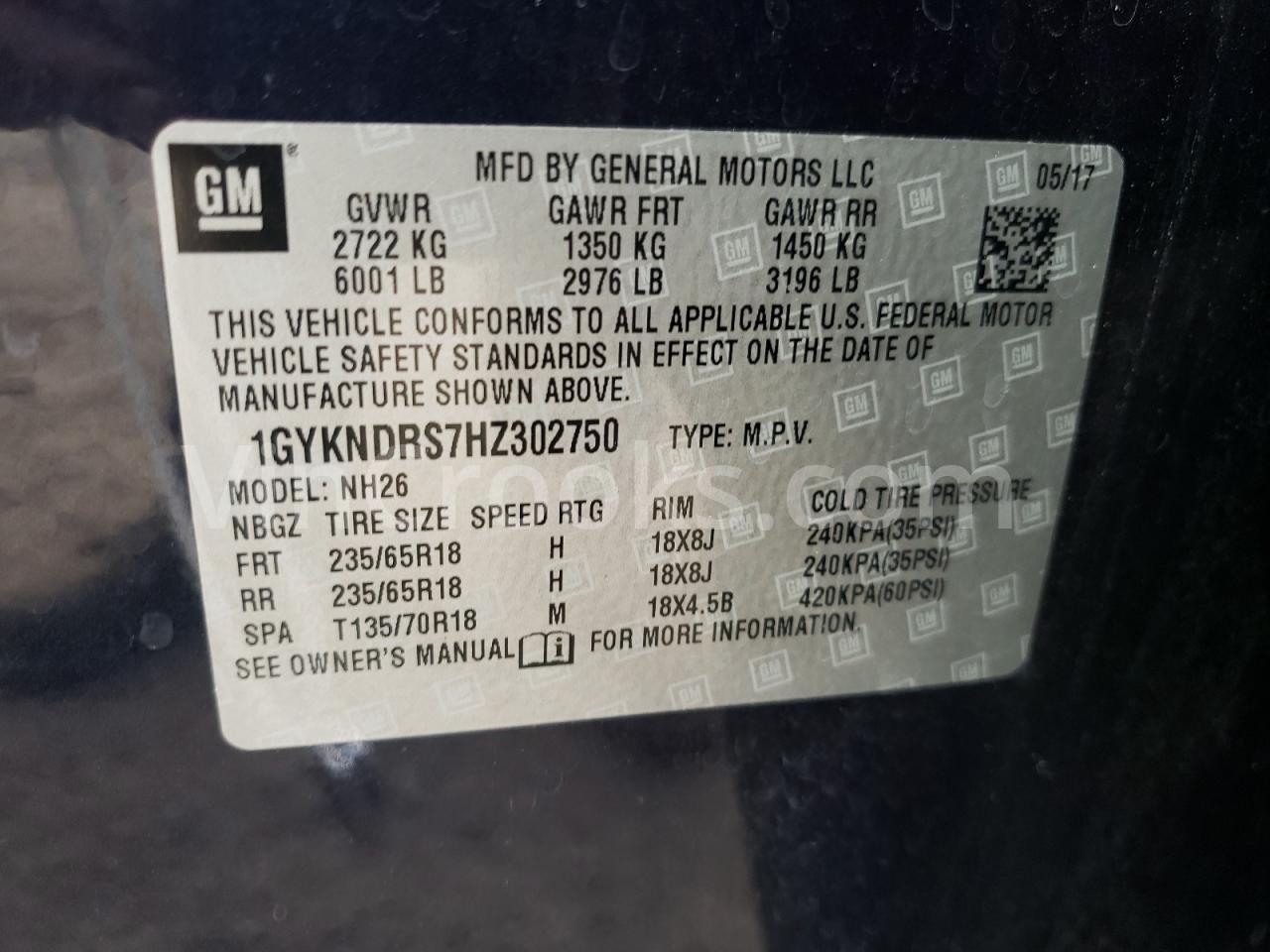 1GYKNDRS7HZ302750