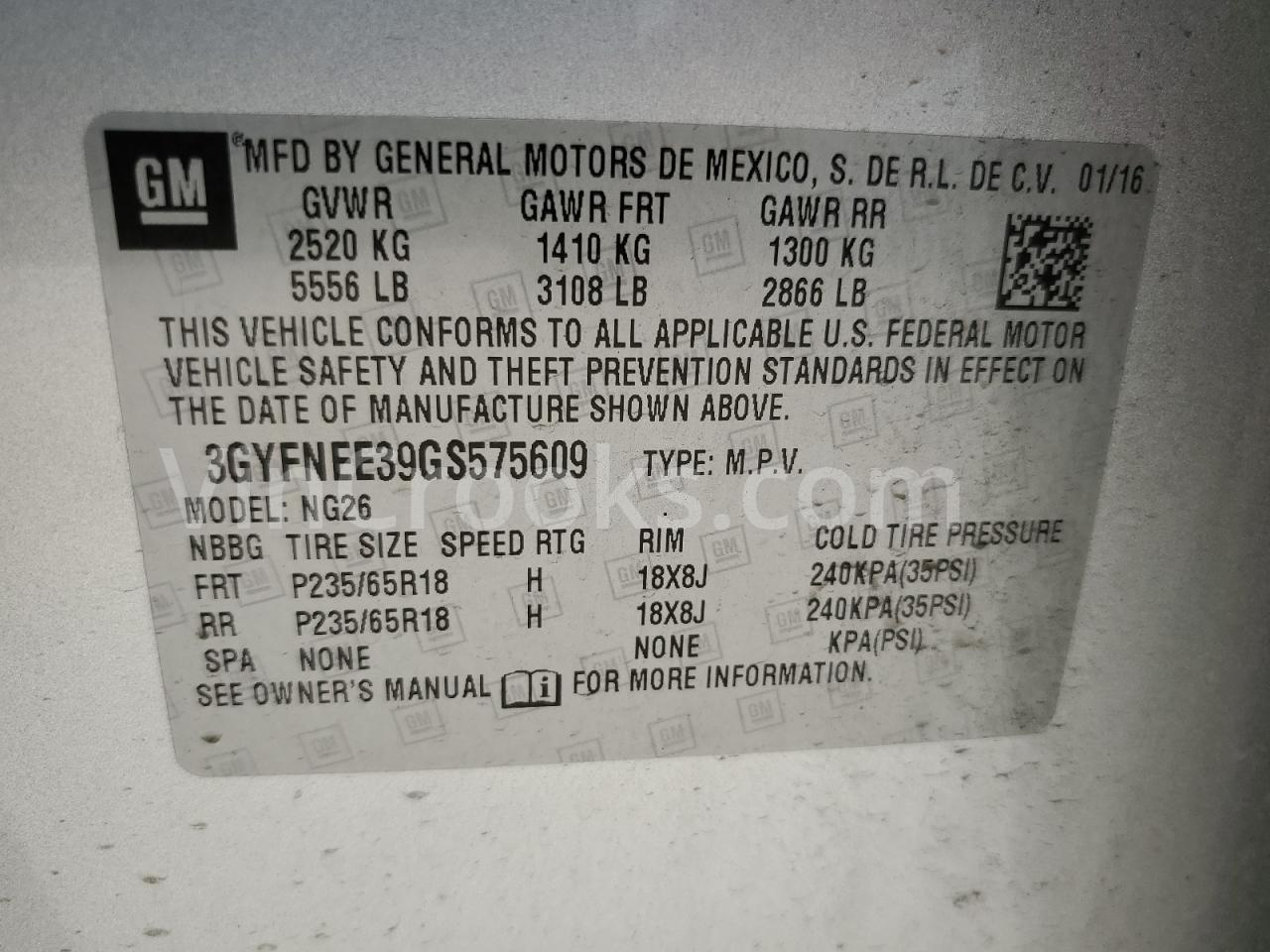 3GYFNEE39GS575609