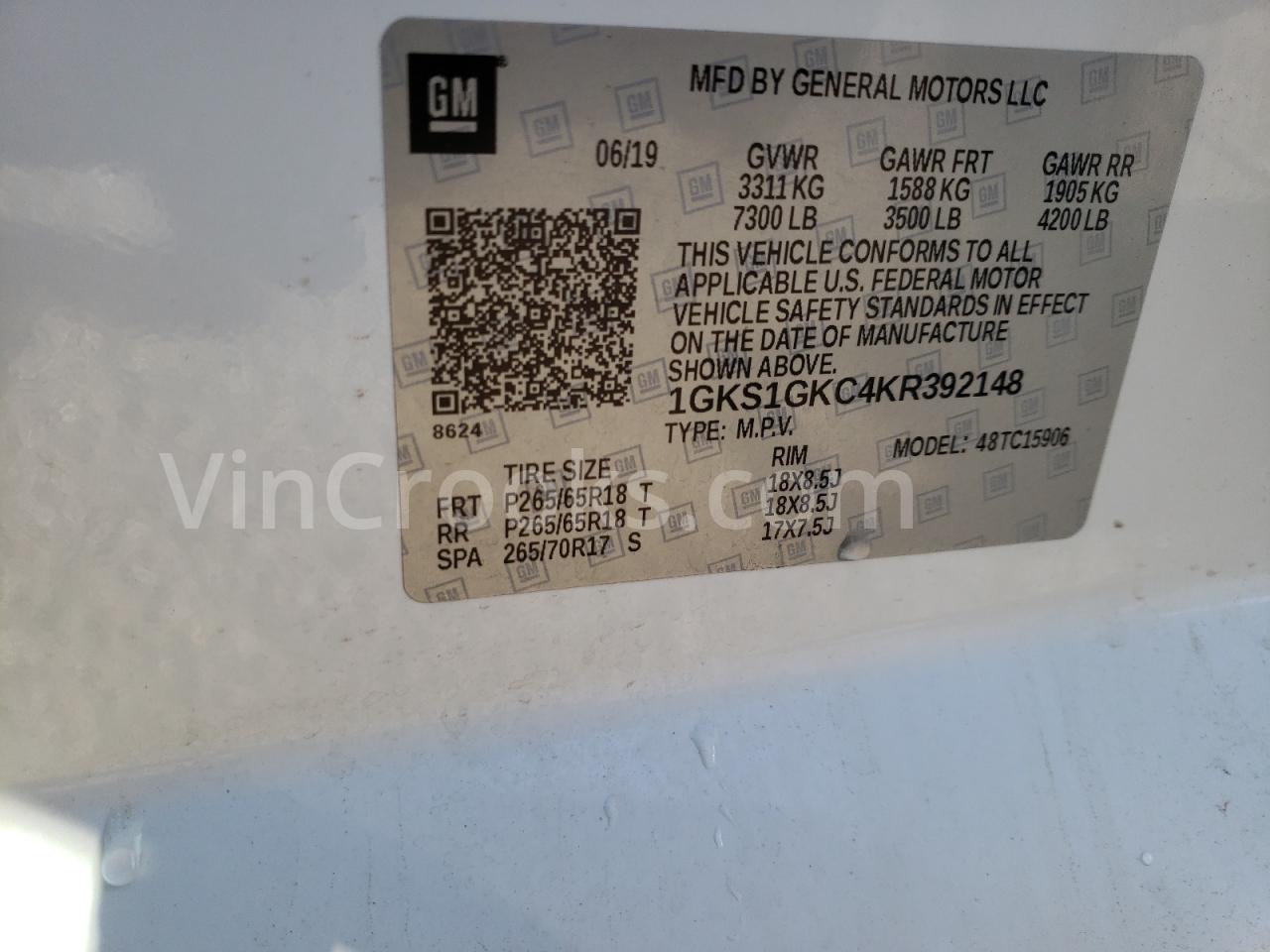 1GKS1GKC4KR392148
