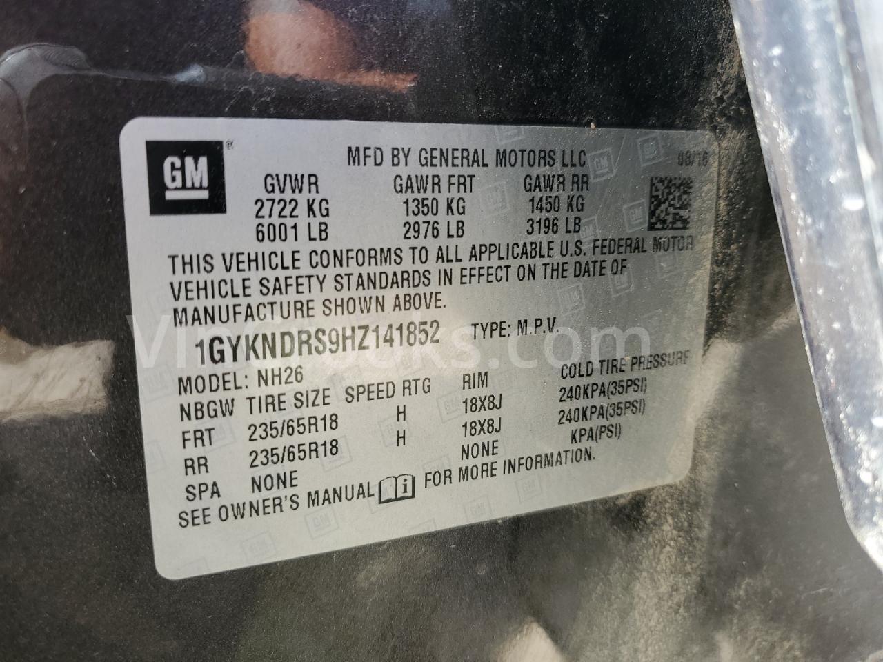 1GYKNDRS9HZ141852