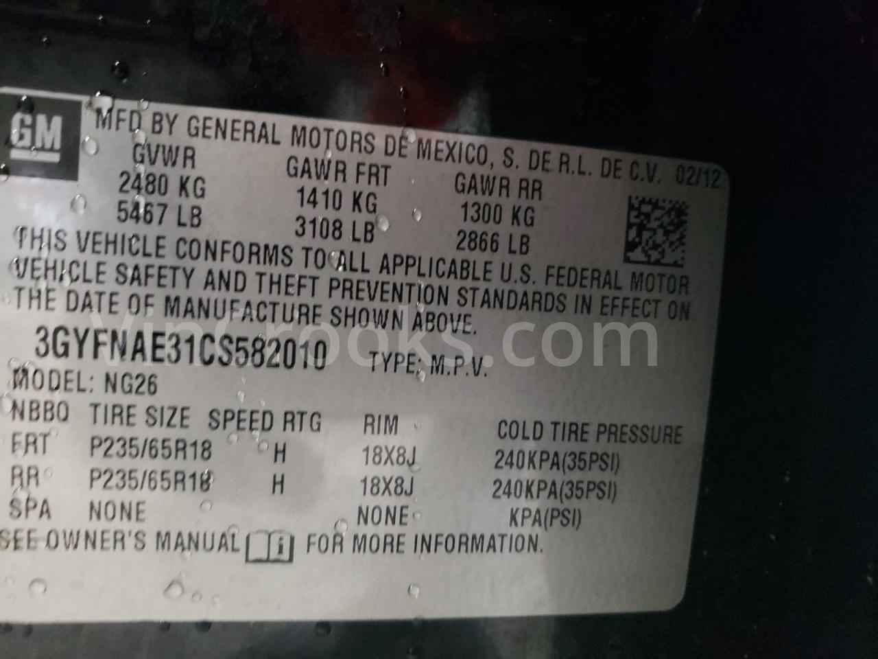 3GYFNAE31CS582010