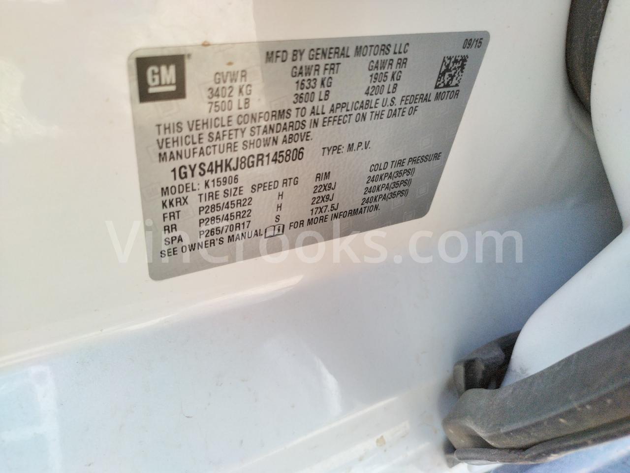 1GYS4HKJ8GR145806