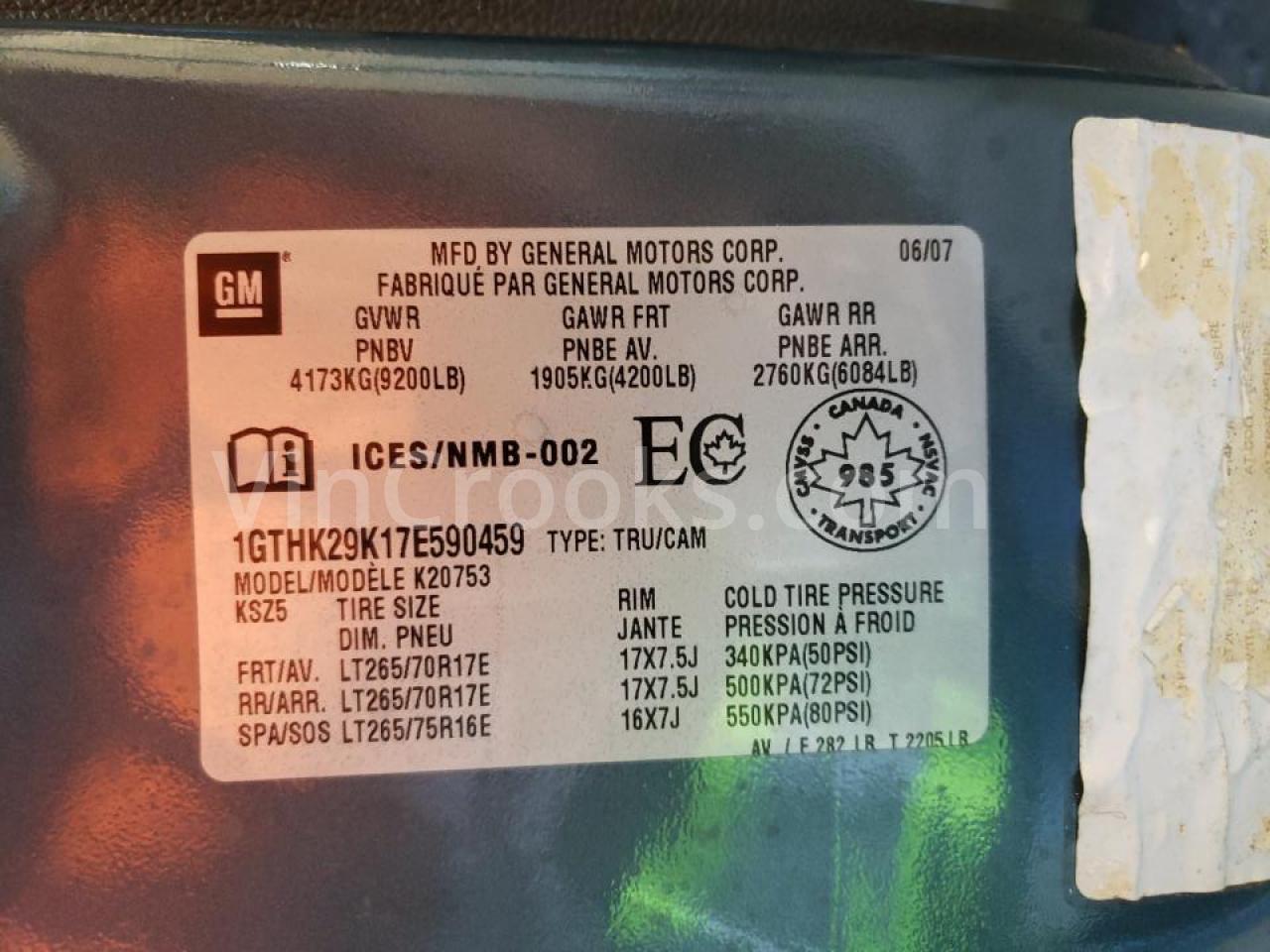 1GTHK29K17E590459