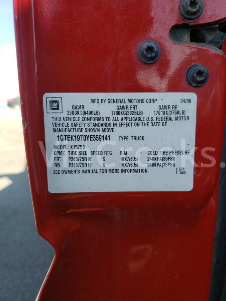 1GTEK19T0YE359141