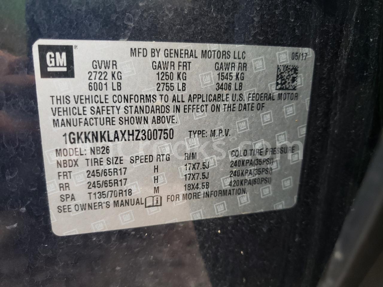 1GKKNKLAXHZ300750