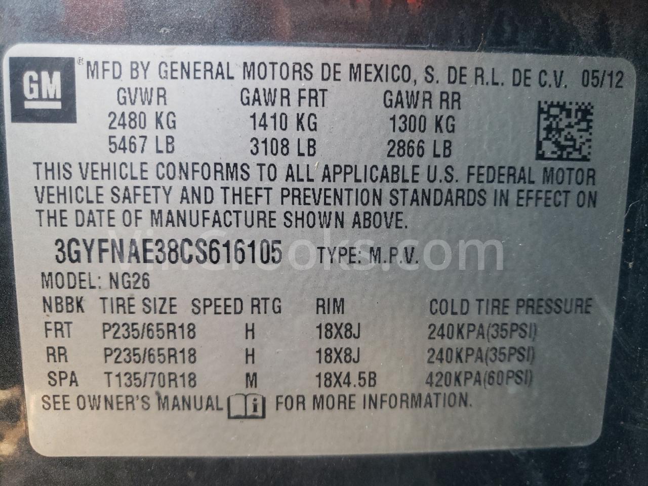 3GYFNAE38CS616105