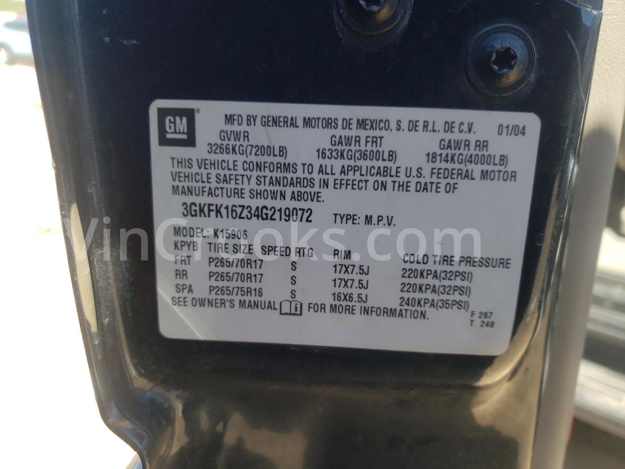 3GKFK16Z34G219072