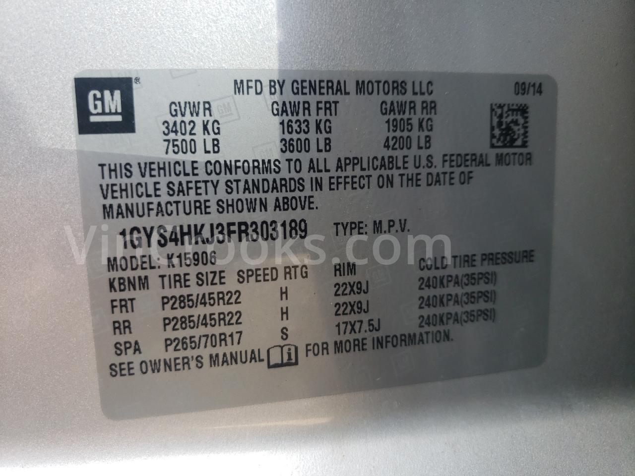 1GYS4HKJ3FR303189