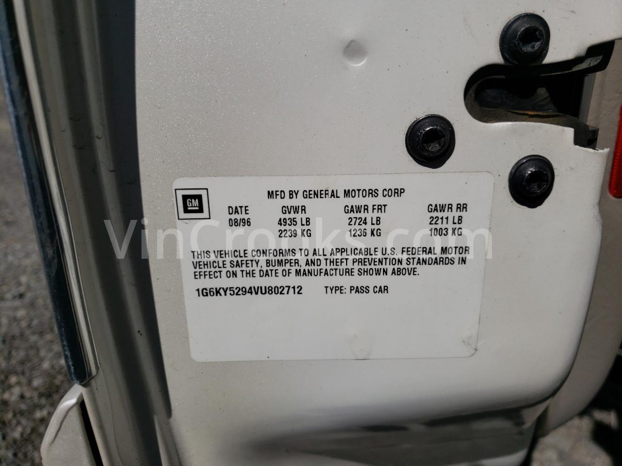 1G6KY5294VU802712