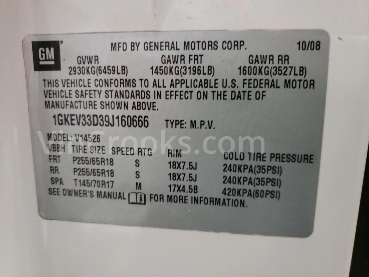 1GKEV33D39J160666