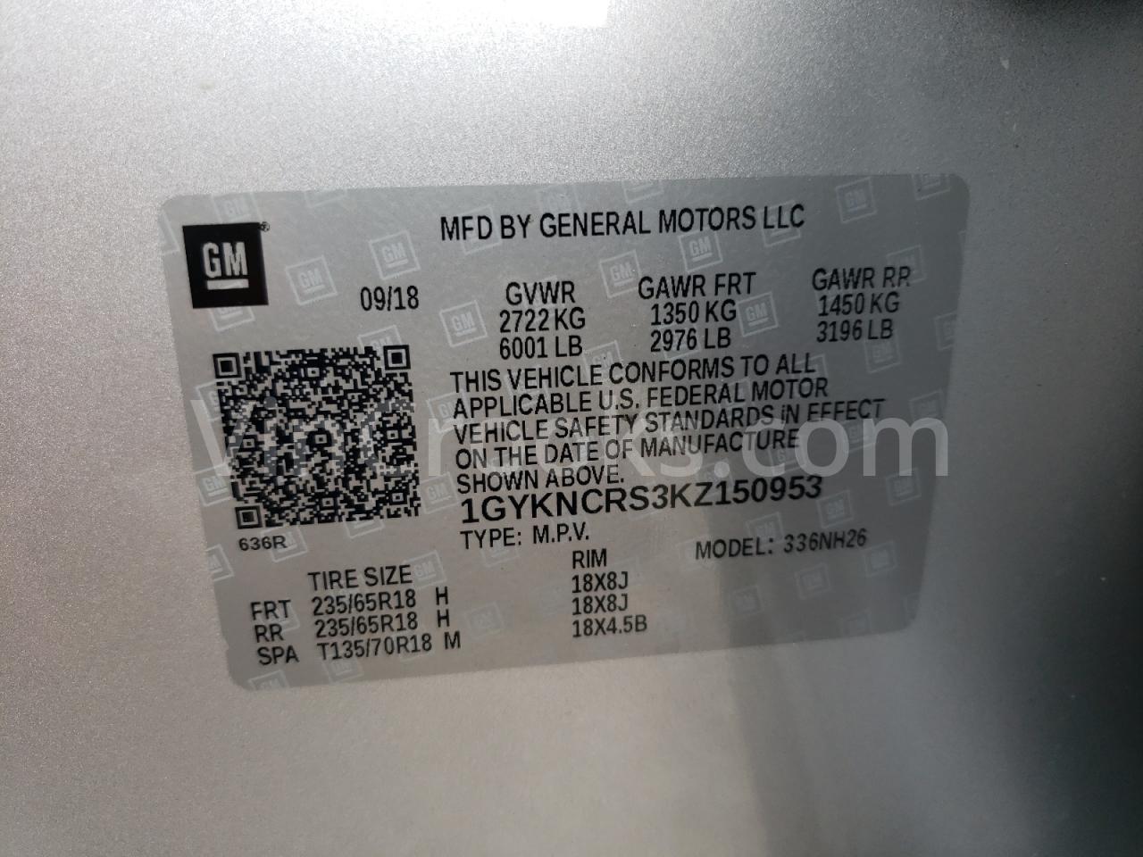 1GYKNCRS3KZ150953