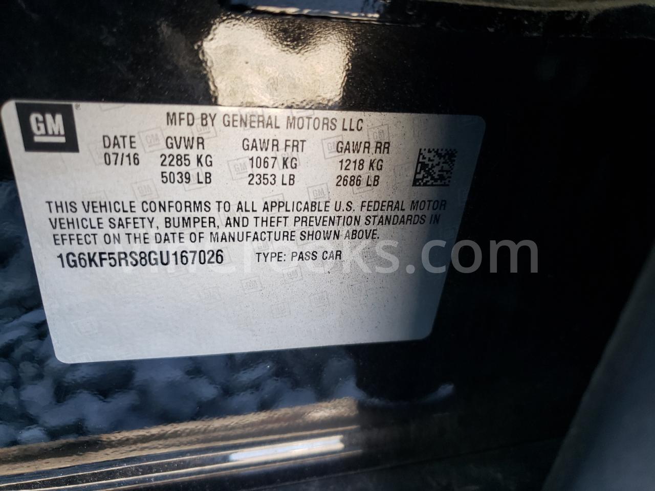 1G6KF5RS8GU167026