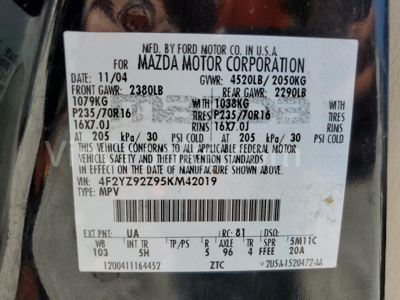 4F2YZ92Z95KM42019