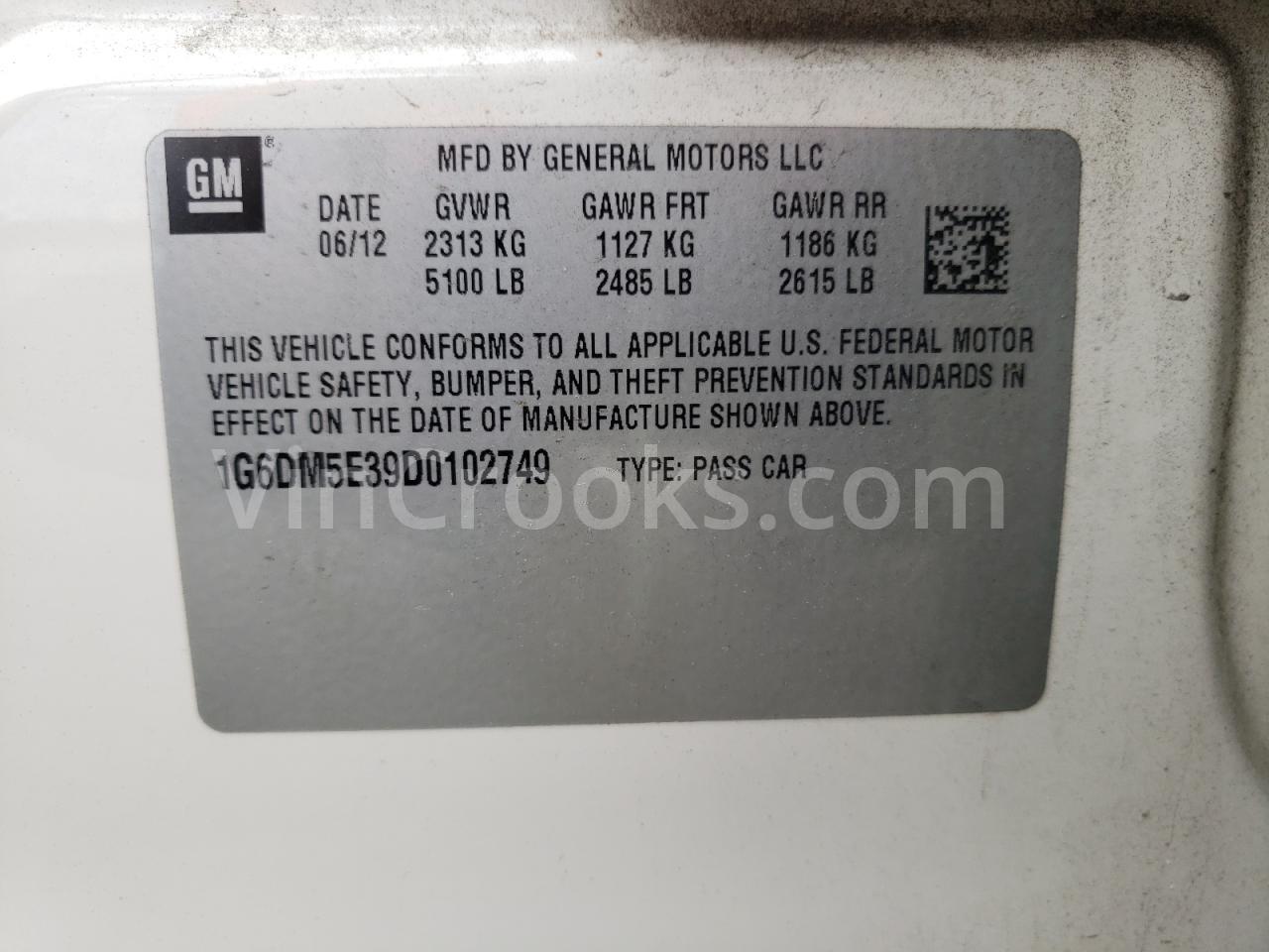1G6DM5E39D0102749