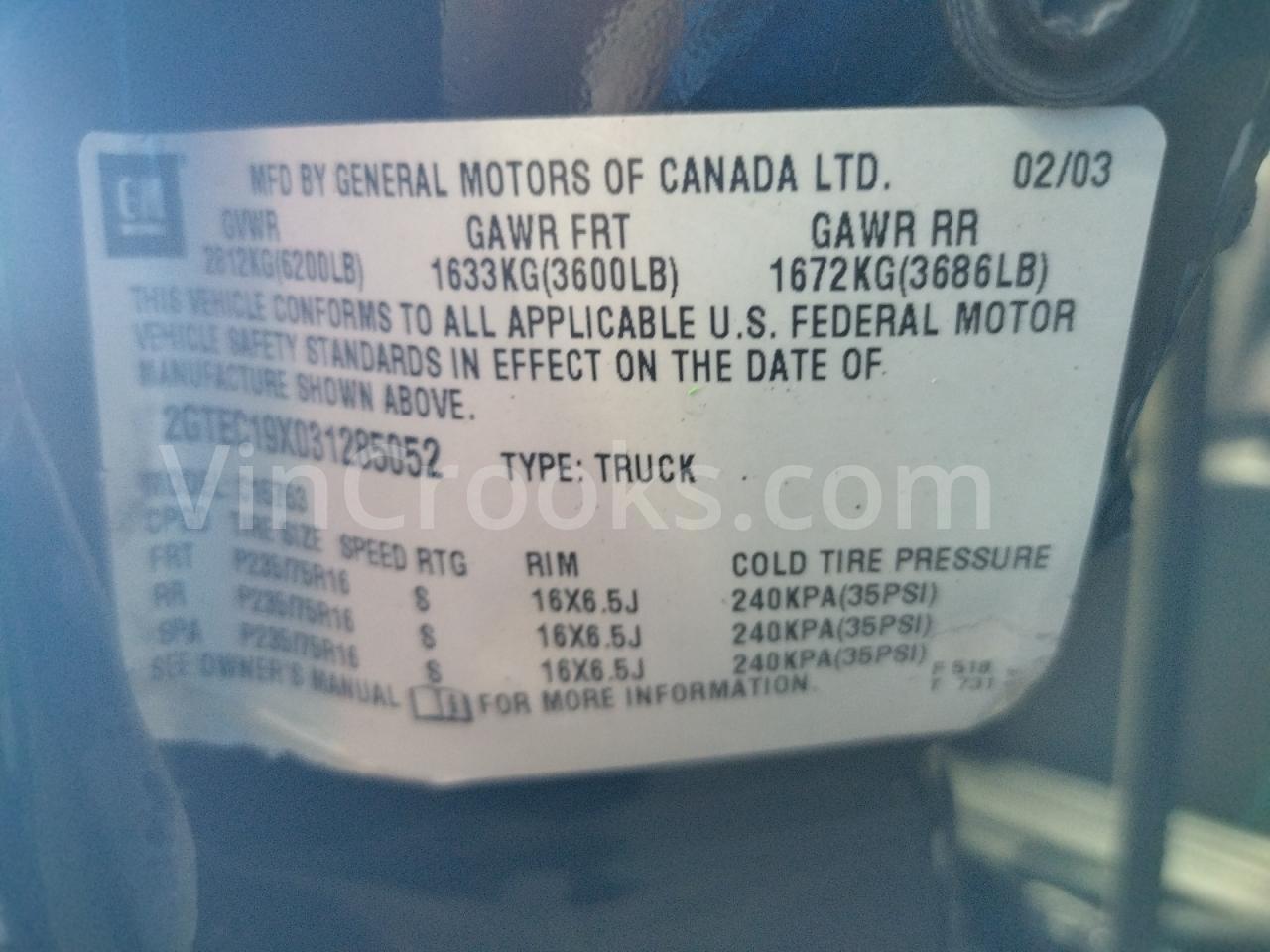 2GTEC19X031285052