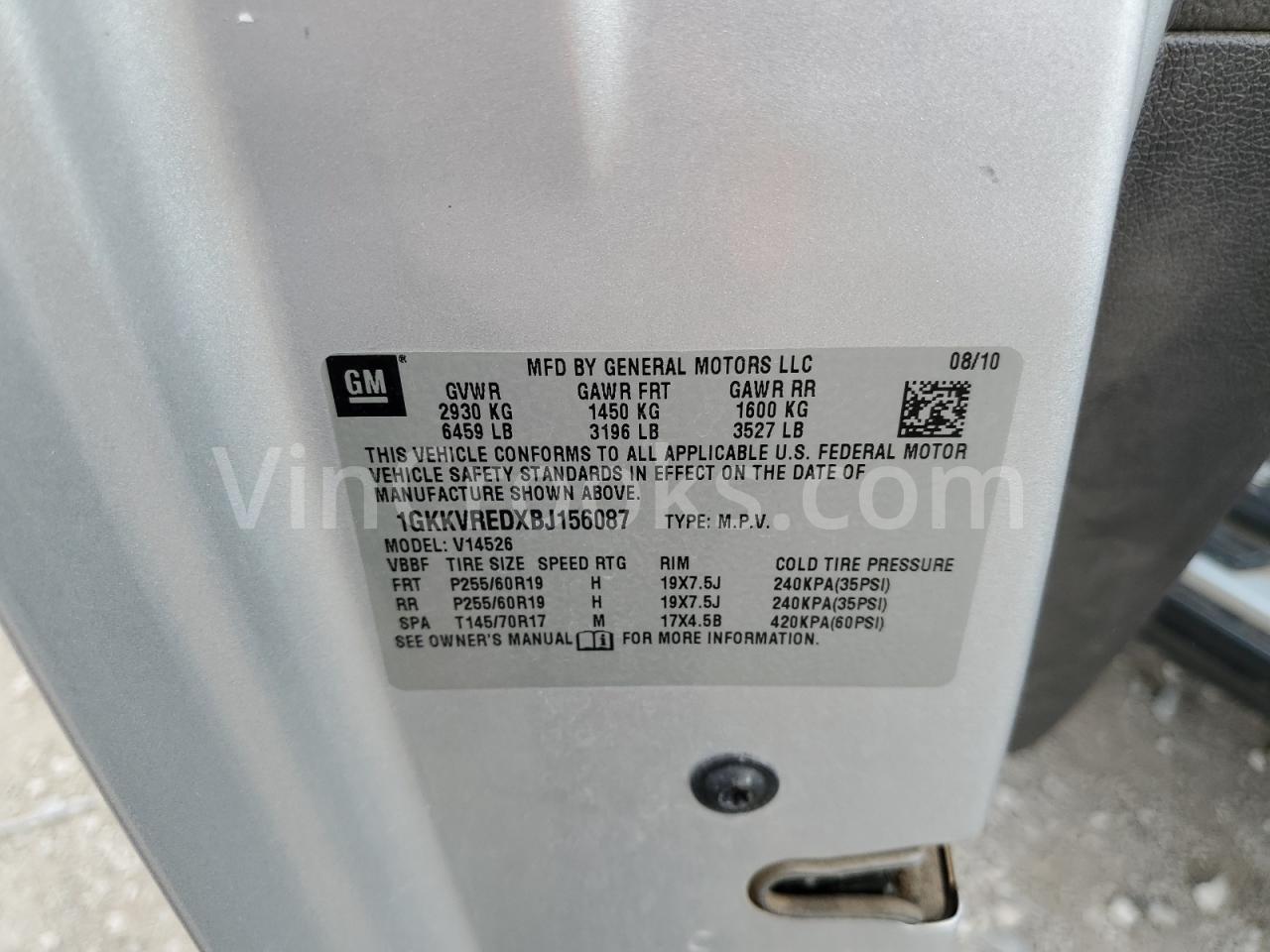 1GKKVREDXBJ156087