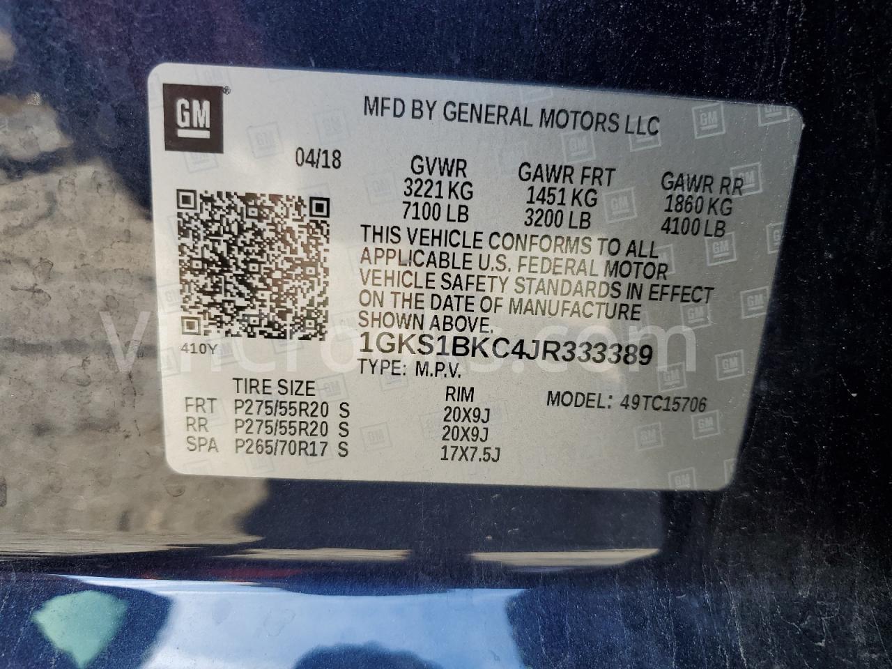 1GKS1BKC4JR333389
